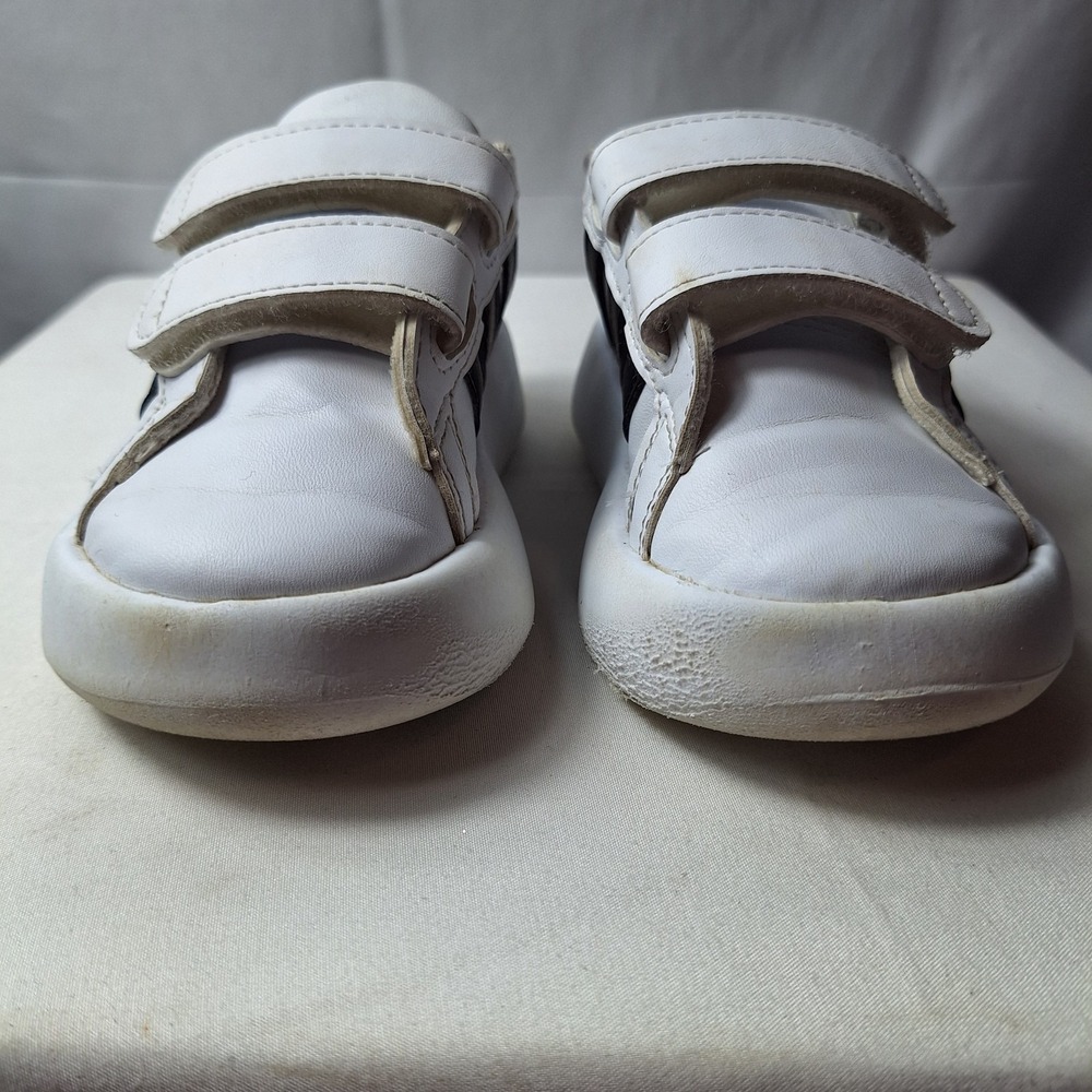 ADIDAS Grand Court 3.0 Bubble Comfy Sneaker Toddler Sz 6.5 White Black Stripes - Picture 4 of 10